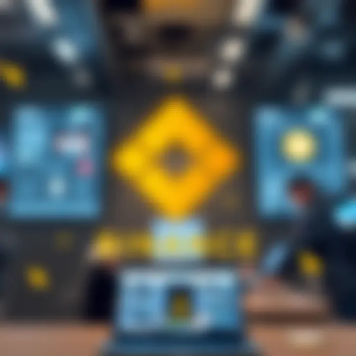 Conceptual image illustrating the diverse services offered by Binance