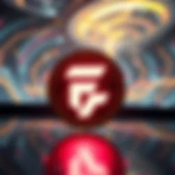 A digital representation of Flux Coin logo against a futuristic backdrop